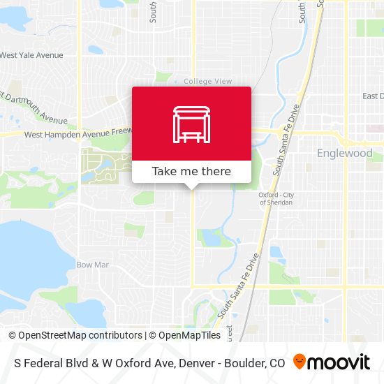 S Federal Blvd & W Oxford Ave map