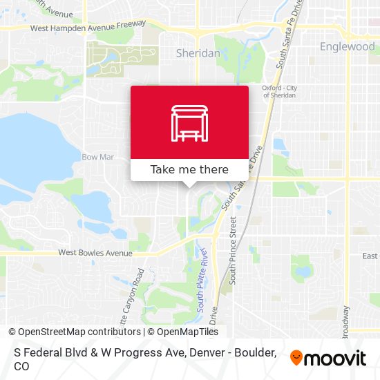 S Federal Blvd & W Progress Ave map