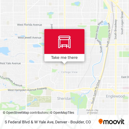 S Federal Blvd & W Yale Ave map