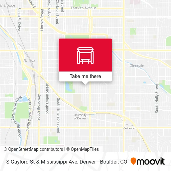 S Gaylord St & Mississippi Ave map