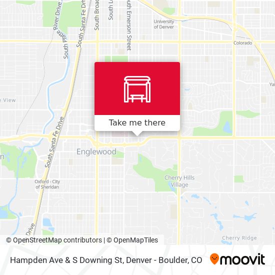 Hampden Ave & S Downing St map