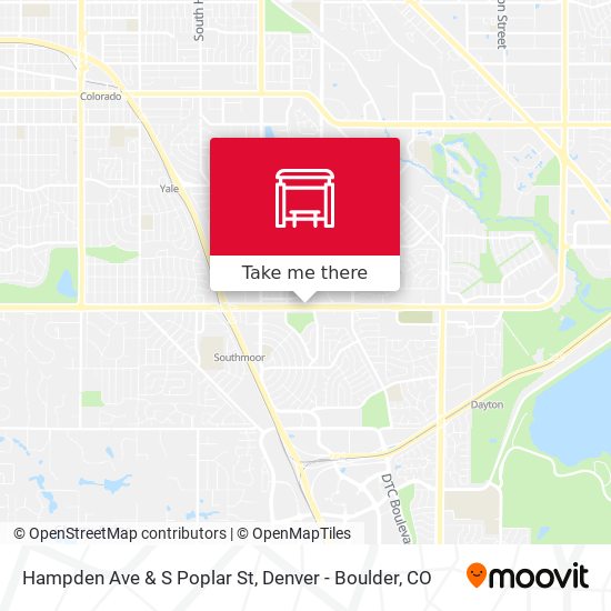 Hampden Ave & S Poplar St map