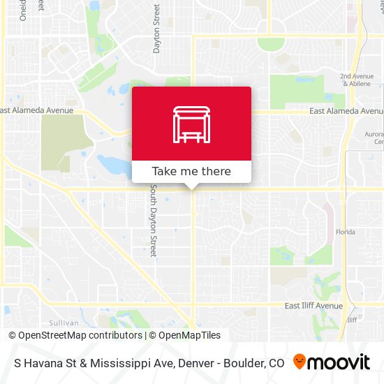 S Havana St & Mississippi Ave map