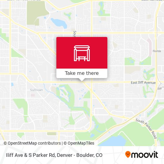 Iliff Ave & S Parker Rd map
