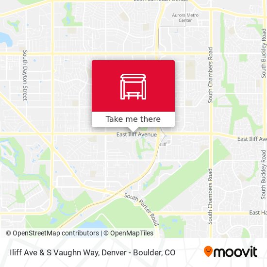 Iliff Ave & S Vaughn Way map