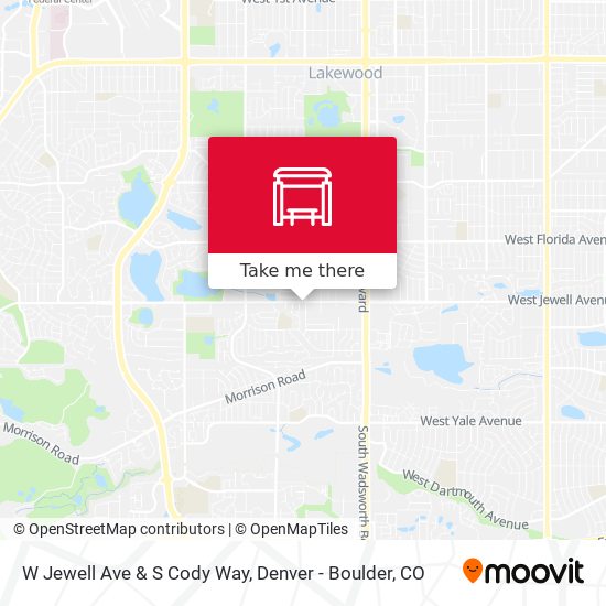 W Jewell Ave & S Cody Way map