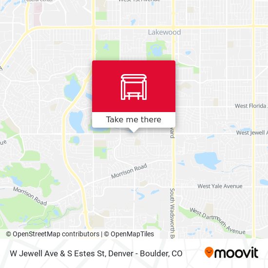 W Jewell Ave & S Estes St map