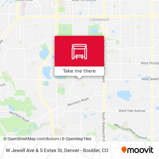 W Jewell Ave & S Estes St map