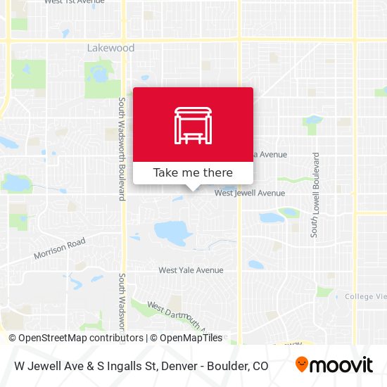 W Jewell Ave & S Ingalls St map