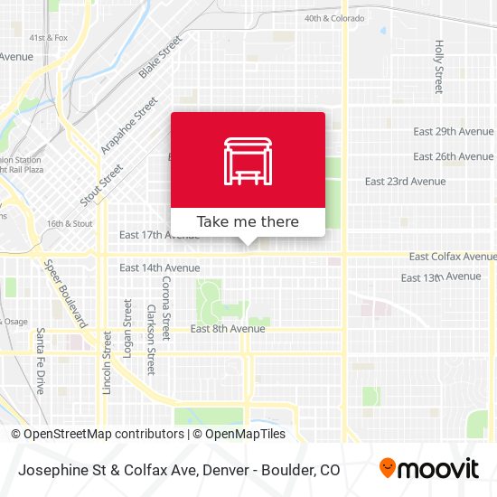 Josephine St & Colfax Ave map