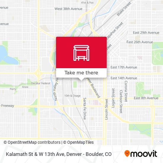 Kalamath St & W 13th Ave map