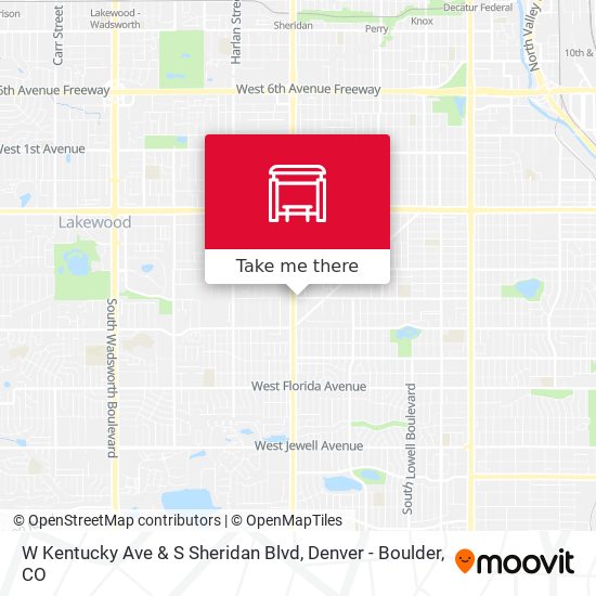 W Kentucky Ave & S Sheridan Blvd map