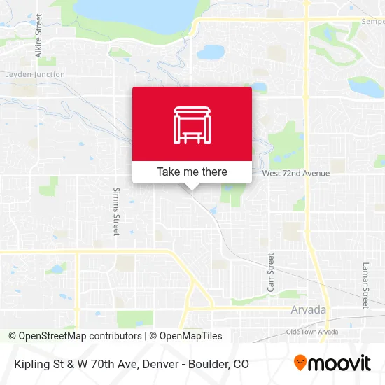 Kipling St & W 70th Ave map