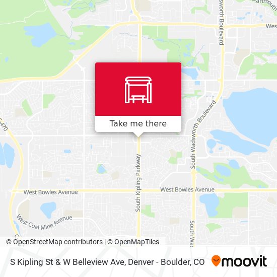 S Kipling St & W Belleview Ave map