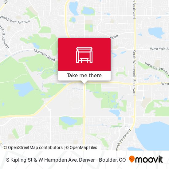 S Kipling St & W Hampden Ave map