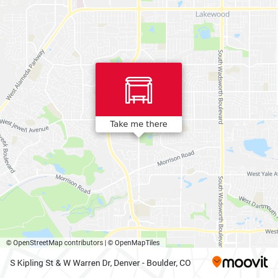 S Kipling St & W Warren Dr map