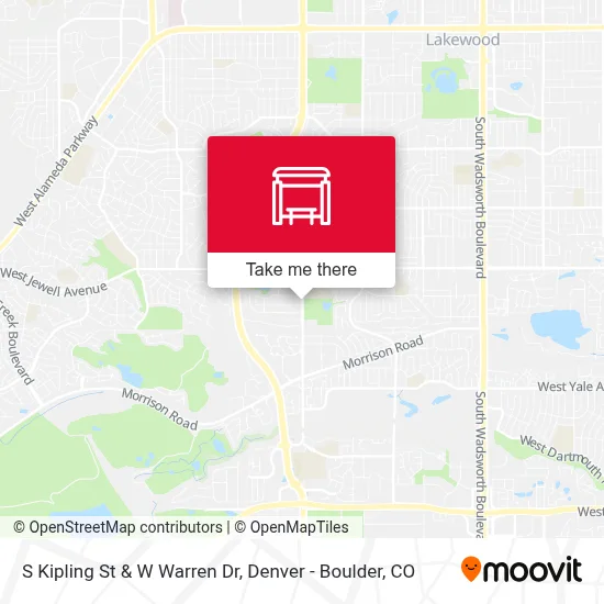 S Kipling St & W Warren Dr map