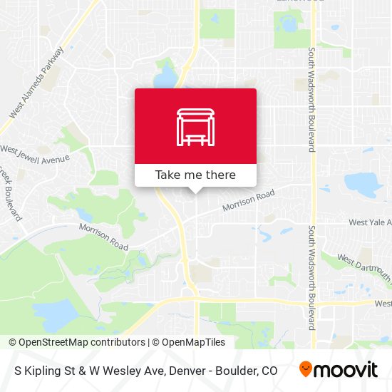 S Kipling St & W Wesley Ave map