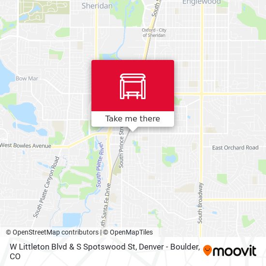 W Littleton Blvd & S Spotswood St map