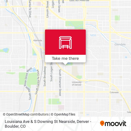 Louisiana Ave & S Downing St Nearside map