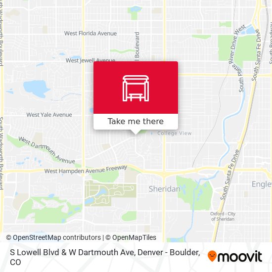 S Lowell Blvd & W Dartmouth Ave map