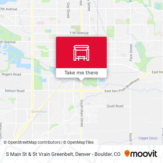 S Main St & St Vrain Greenbelt map