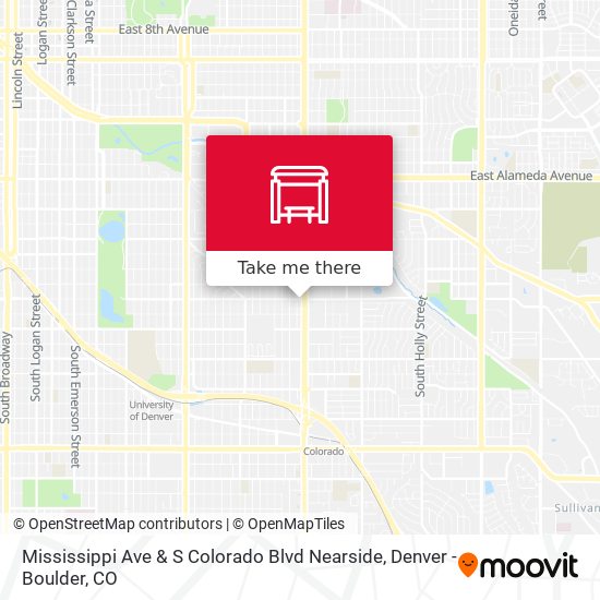 Mississippi Ave & S Colorado Blvd Nearside map