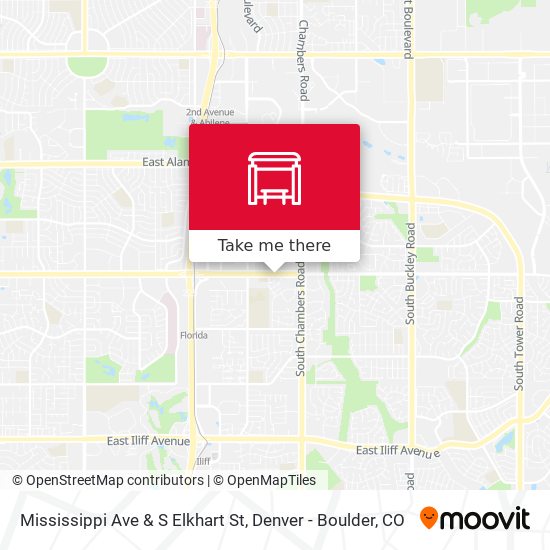 Mississippi Ave & S Elkhart St map
