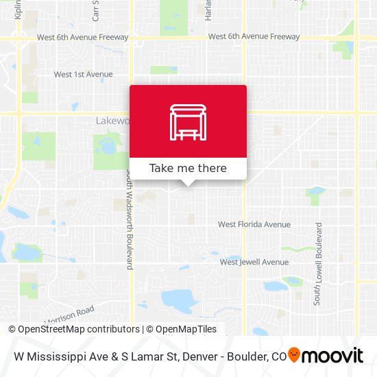 W Mississippi Ave & S Lamar St map