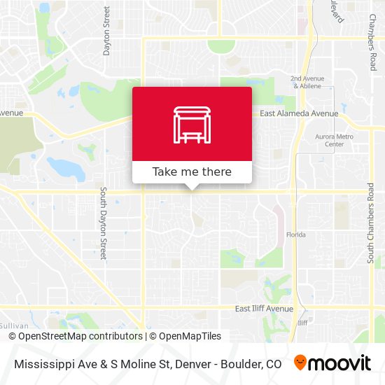 Mississippi Ave & S Moline St map