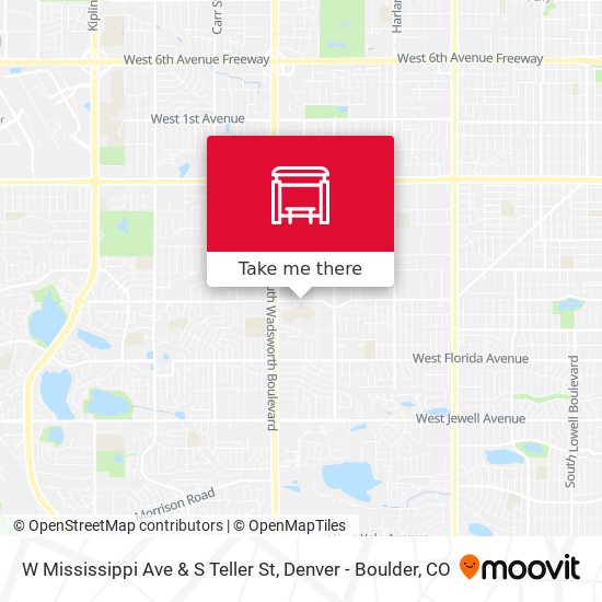 W Mississippi Ave & S Teller St map