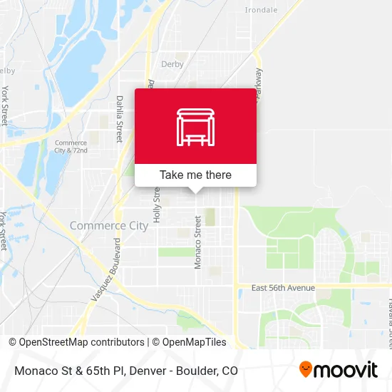 Monaco St & 65th Pl map