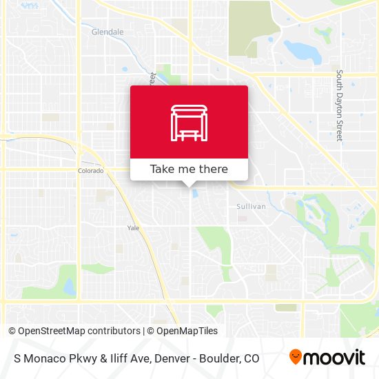S Monaco Pkwy & Iliff Ave map