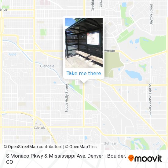 S Monaco Pkwy & Mississippi Ave map