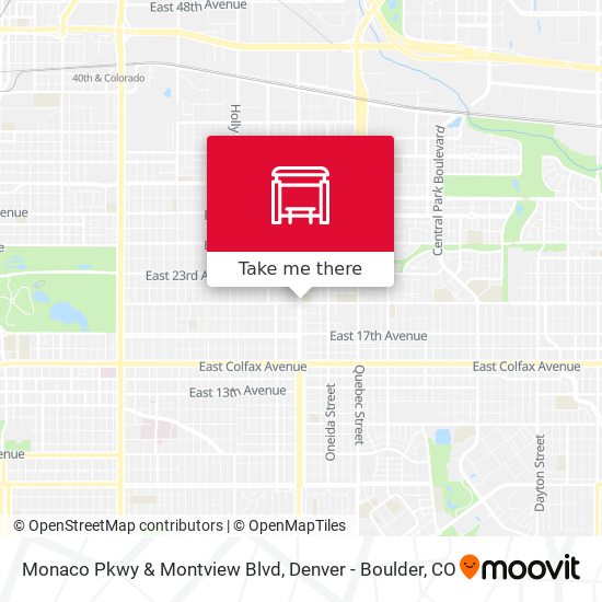 Monaco Pkwy & Montview Blvd map