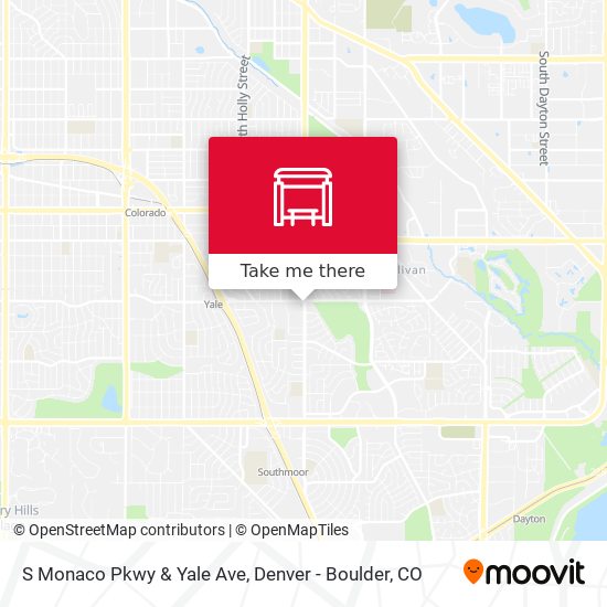 S Monaco Pkwy & Yale Ave map