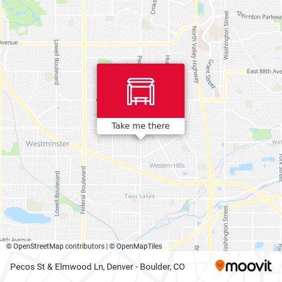 Pecos St & Elmwood Ln map