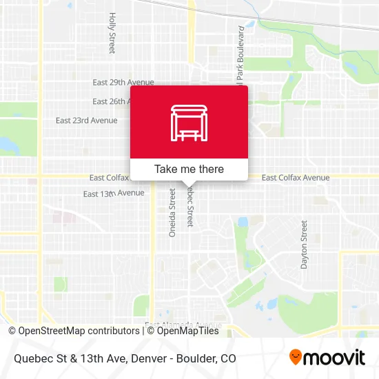 Quebec St & 13th Ave map