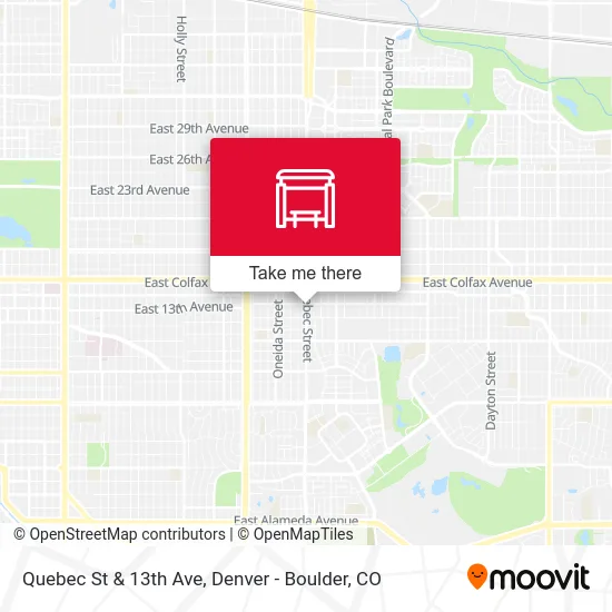 Quebec St & 13th Ave map