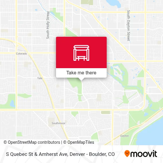 S Quebec St & Amherst Ave map