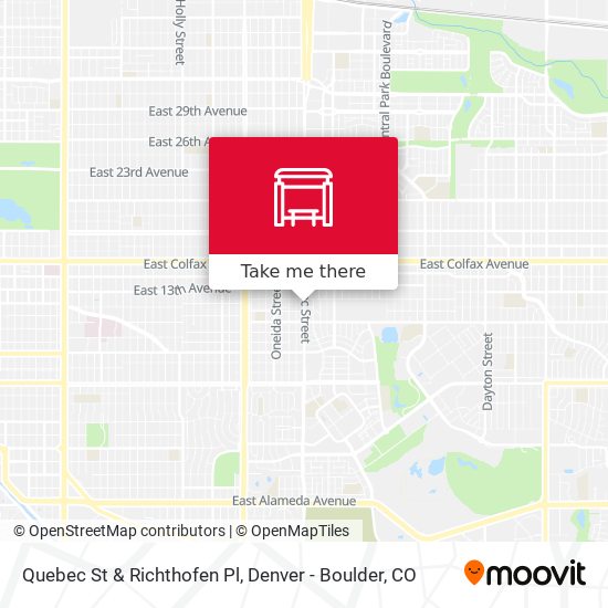 Quebec St & Richthofen Pl map