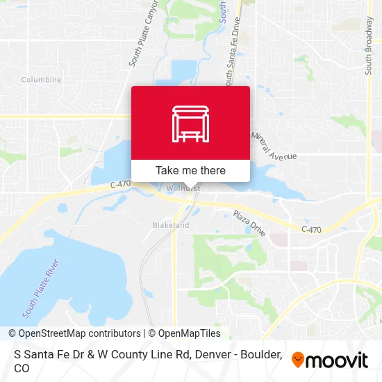 S Santa Fe Dr & W County Line Rd map