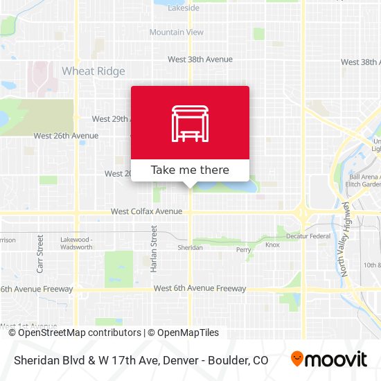 Sheridan Blvd & W 17th Ave map