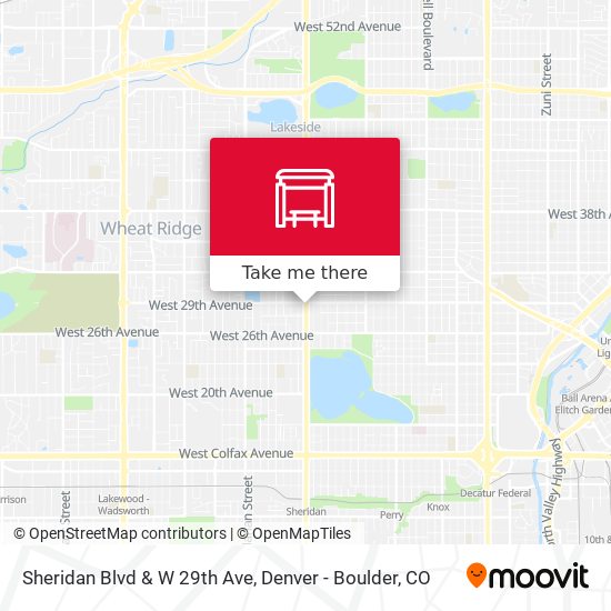 Sheridan Blvd & W 29th Ave map