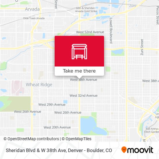 Sheridan Blvd & W 38th Ave map