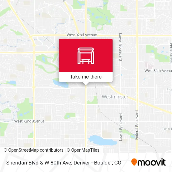 Mapa de Sheridan Blvd & W 80th Ave