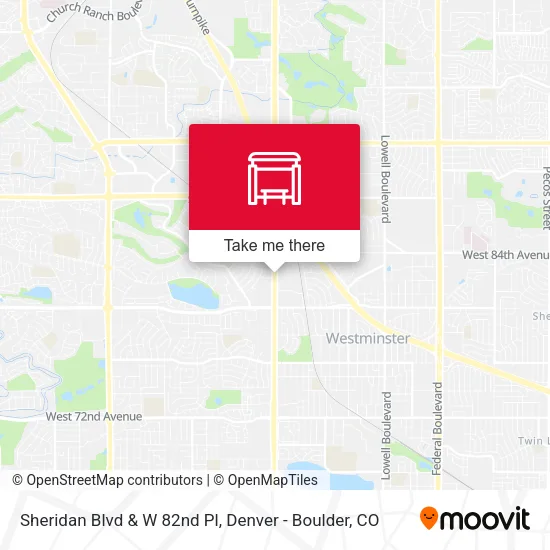 Sheridan Blvd & W 82nd Pl map