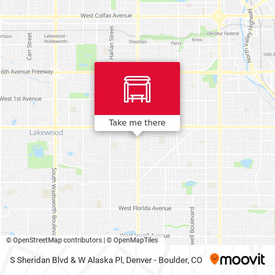 S Sheridan Blvd & W Alaska Pl map
