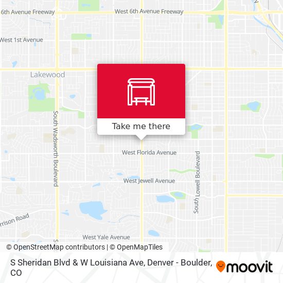 S Sheridan Blvd & W Louisiana Ave map