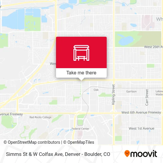 Simms St & W Colfax Ave map
